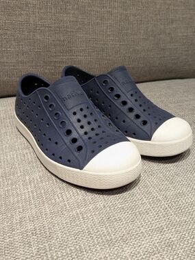 Native Jefferson Slip-On Sneakers in Navy and White